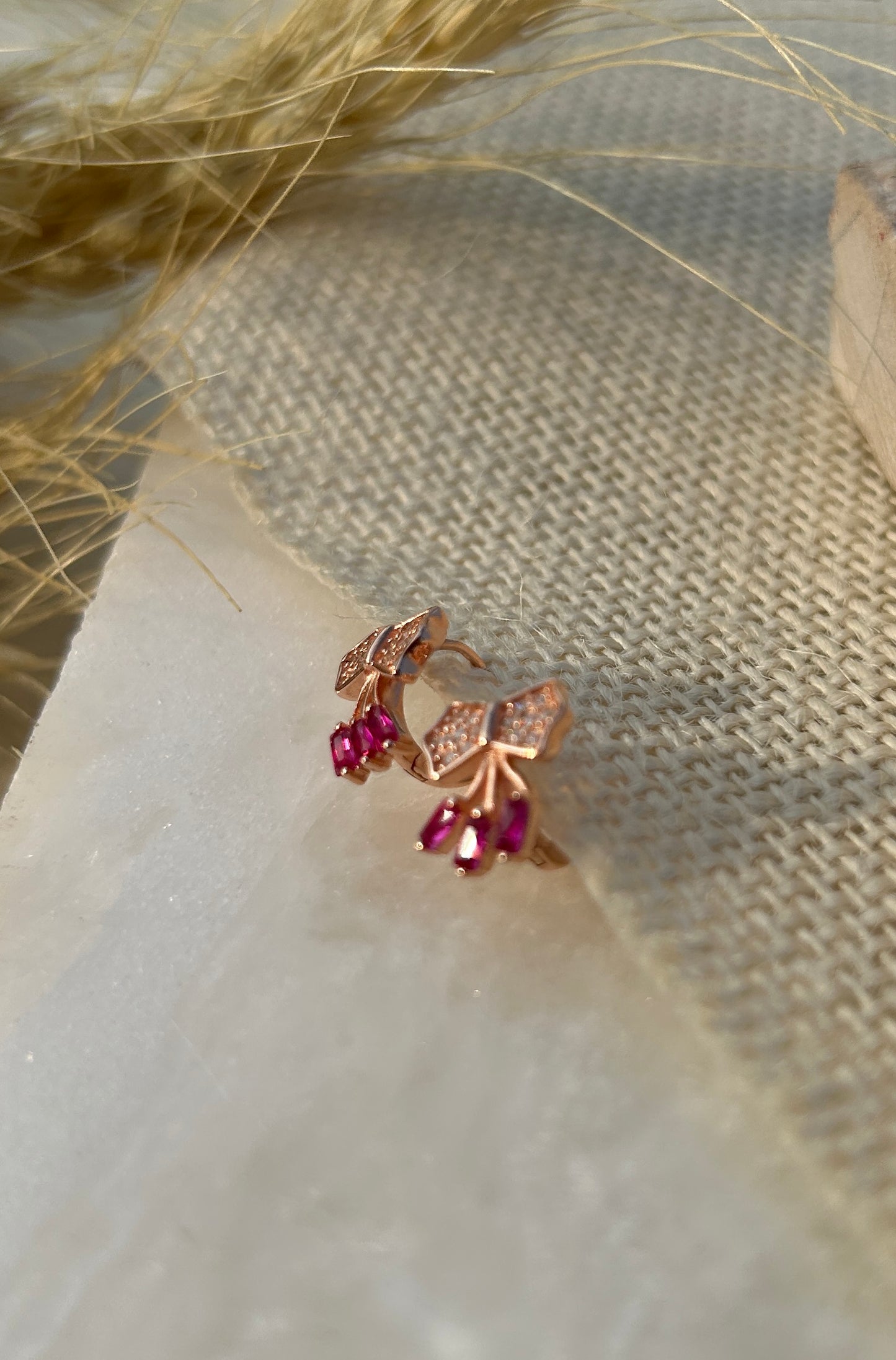 Bow Drop Stud Earrings