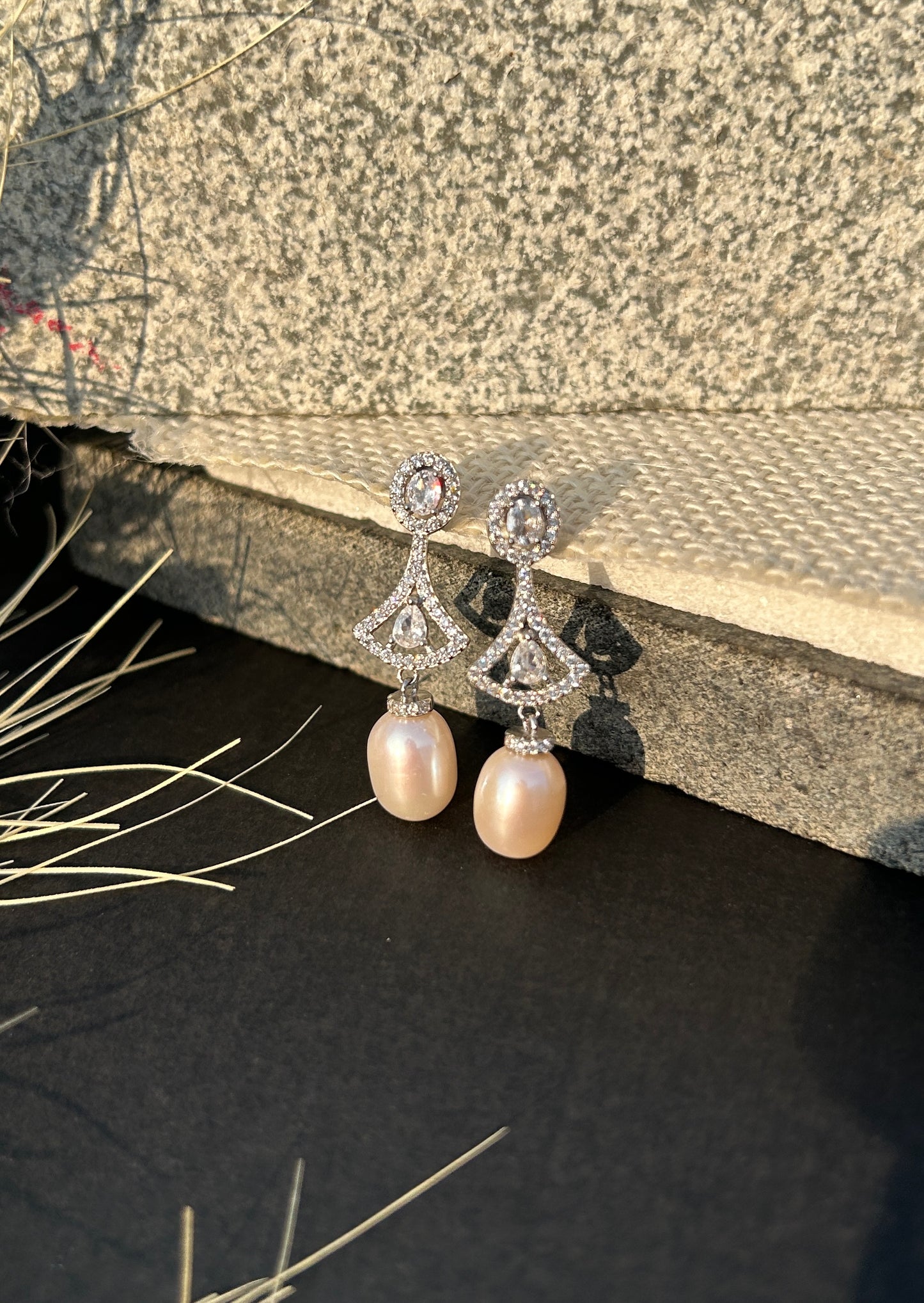 Crystal Pearl Drop Earrings