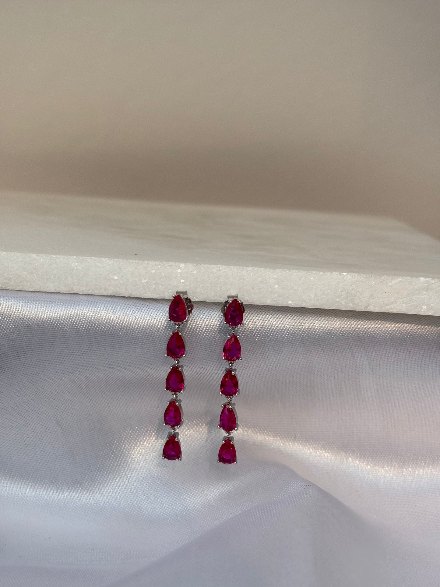 Red Drop Dangle Earrings