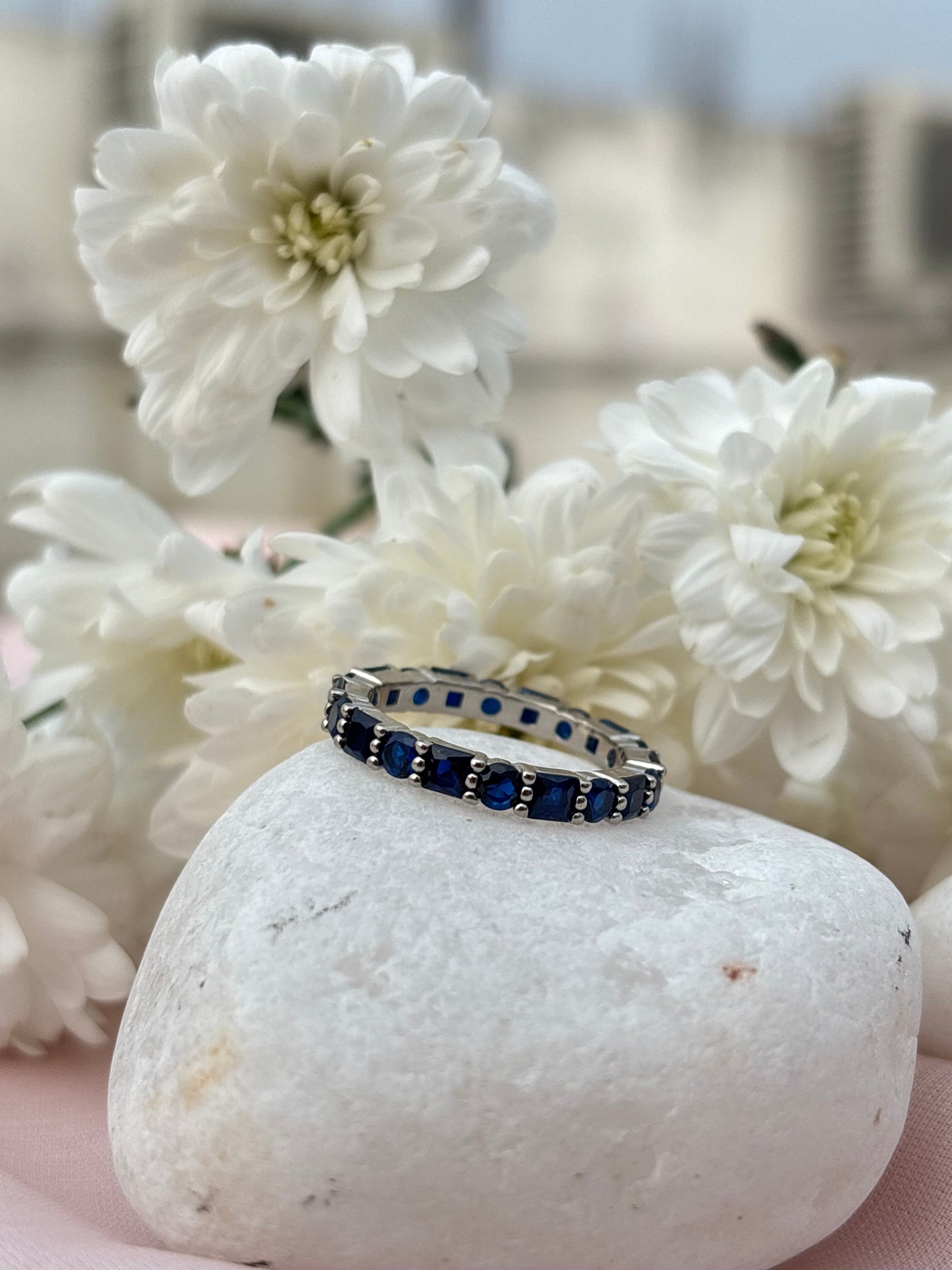 Royal Blue Halo Ring