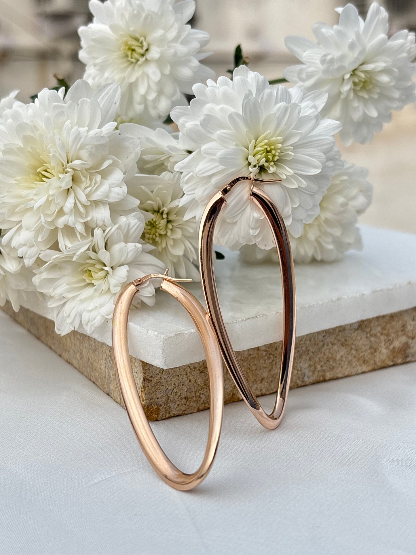 Fluid Rose gold Hoops