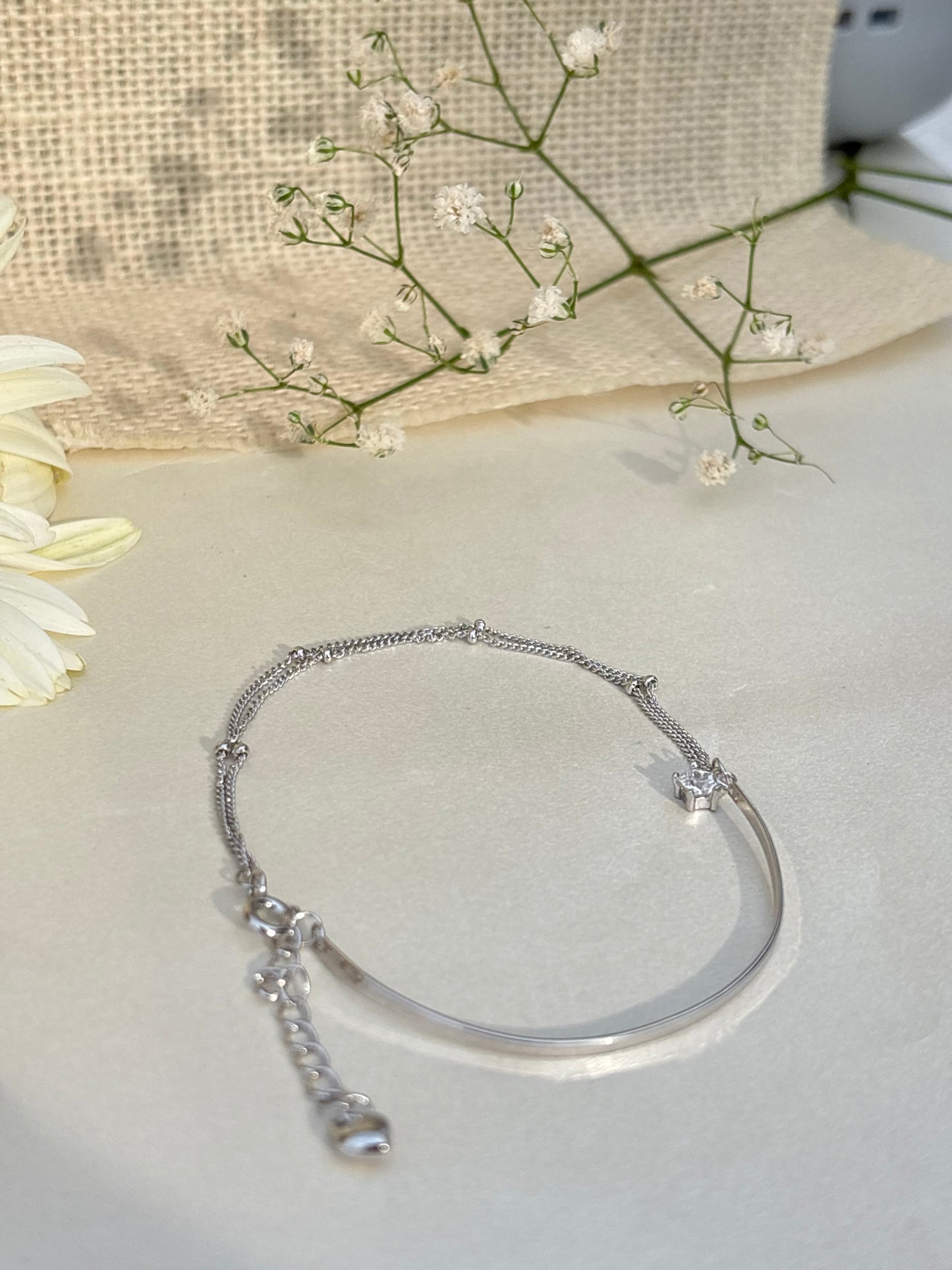 Silver Aurora Curve Bracelet