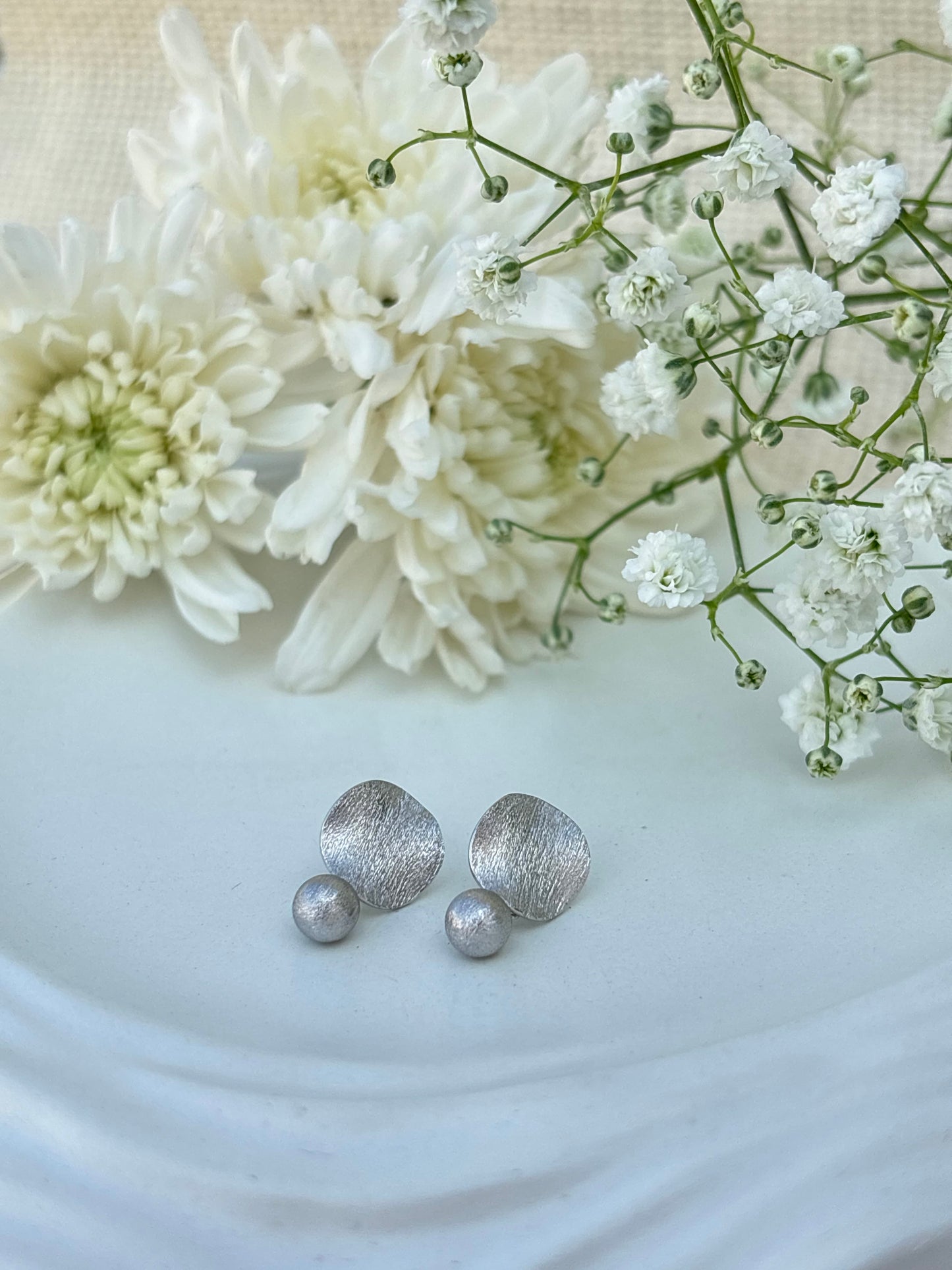 Lunar Textured Stud Earrings