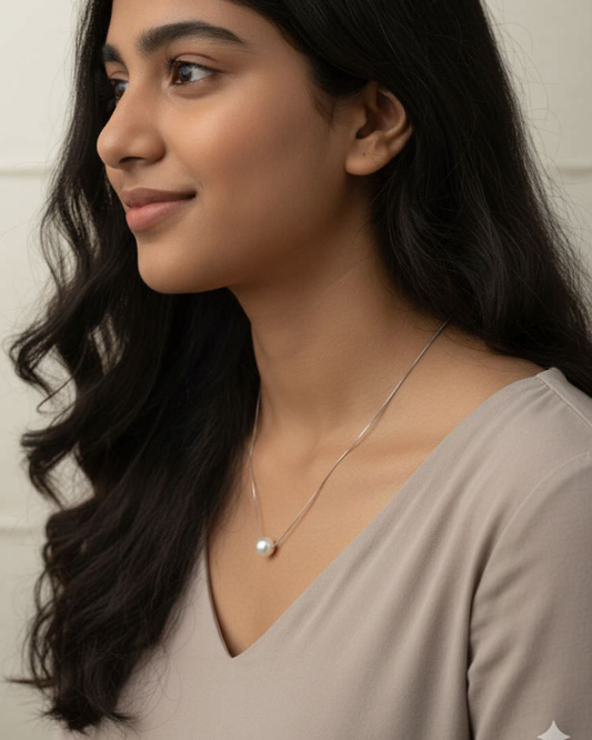 Silver Pearl Whisper Necklace