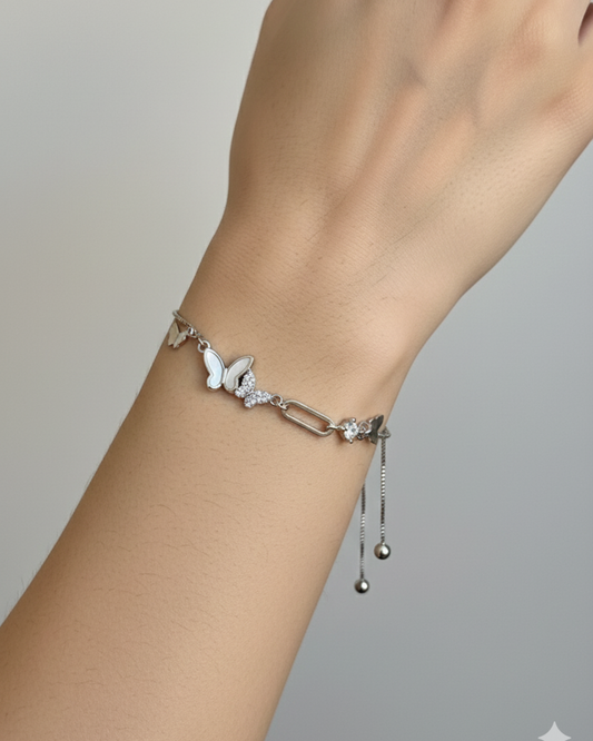 Silver Butterfly Charm Bracelet