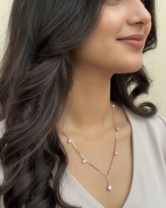 Rose Gold Celeste Drop Necklace
