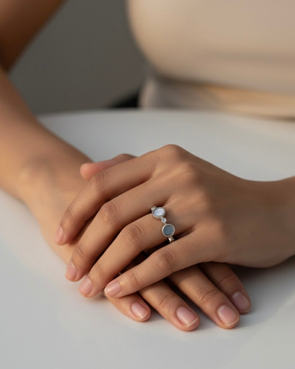 Luna Dot Silver Ring