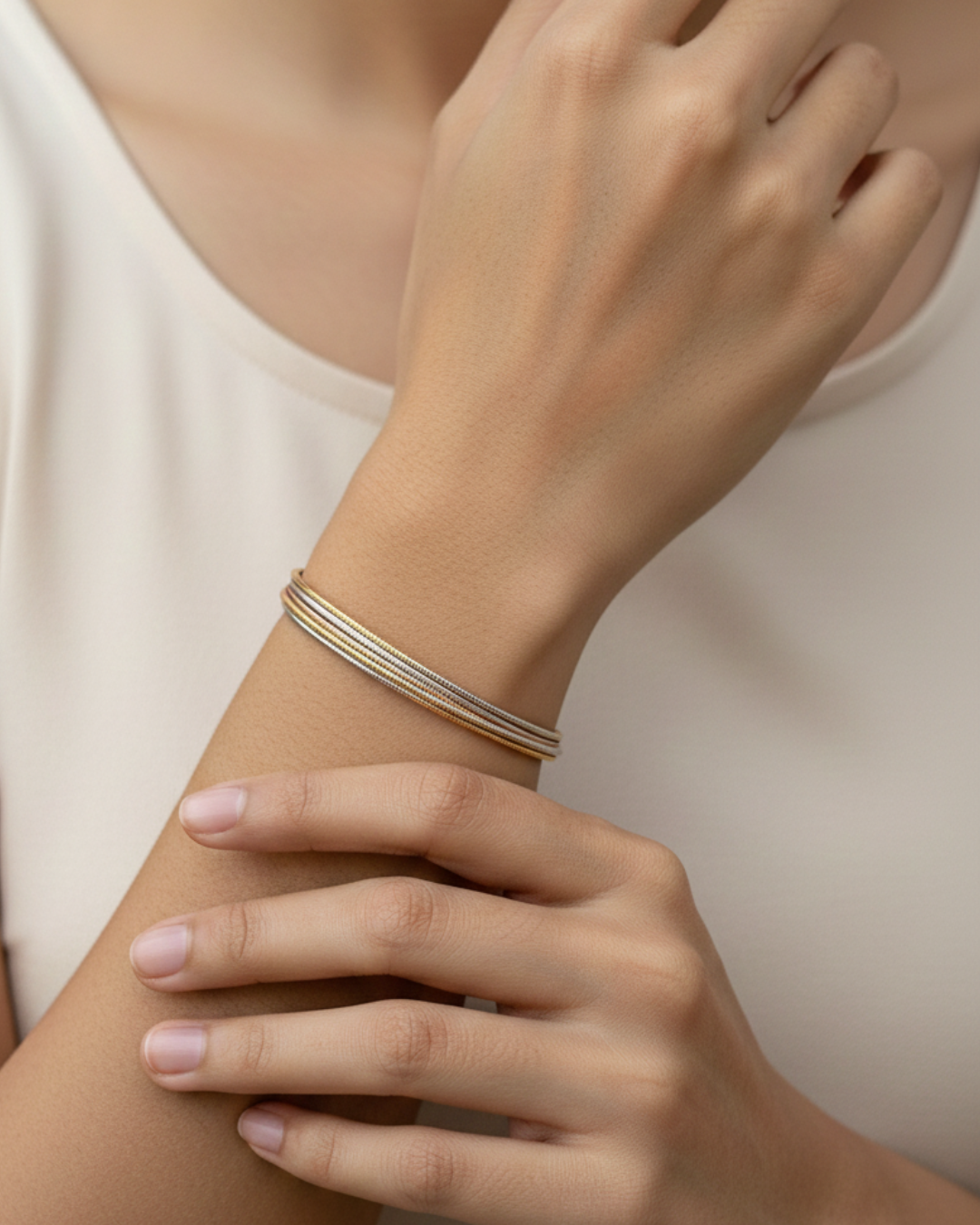Triple Strand Cuff Bracelet