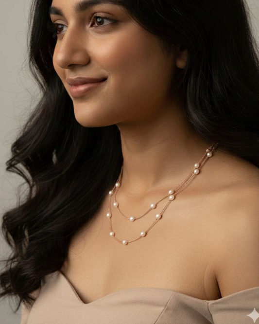 Fluid Pearl layer Chain (Rose gold)