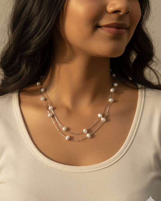 Fluid Pearl layer Chain (Silver)