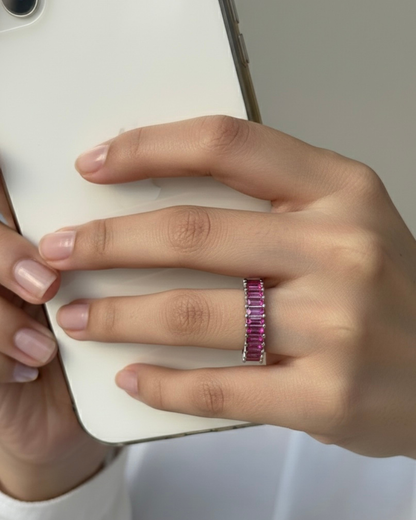 Ruby Baguette Eternity Band