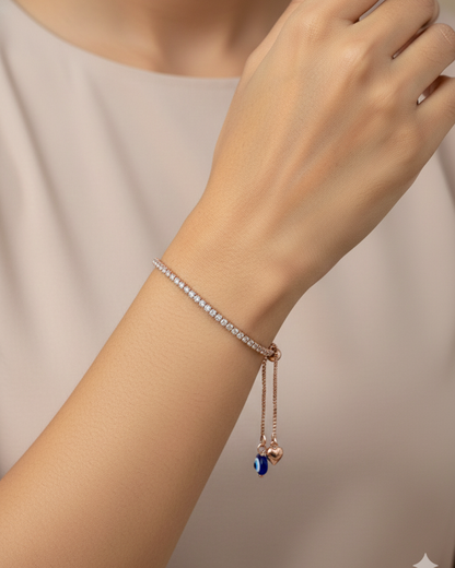 Evil Eye Adjustable Tennis Bracelet