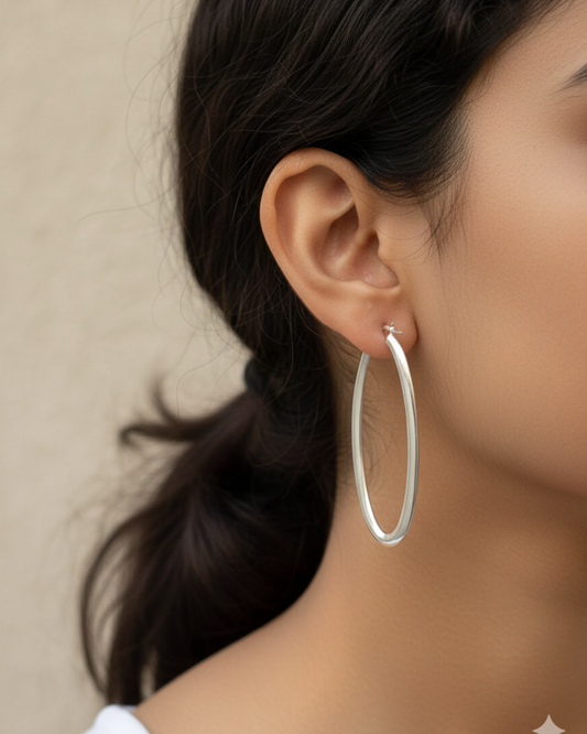 Fluid Silver Hoops
