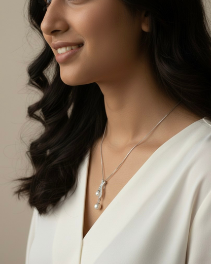 Serene Pearl Drop Necklace