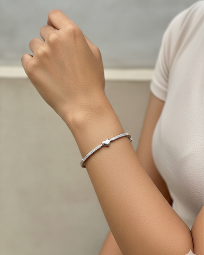 Silver Heartline Bracelet