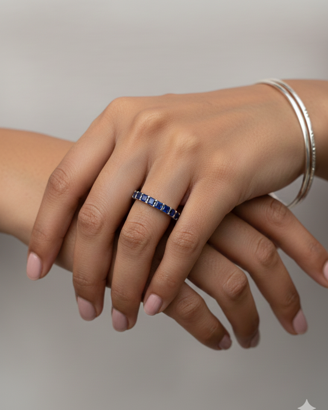 Royal Blue Halo Ring