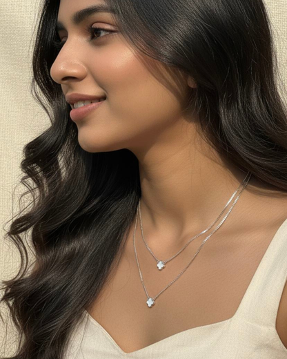 Twin Clover Chain Necklace