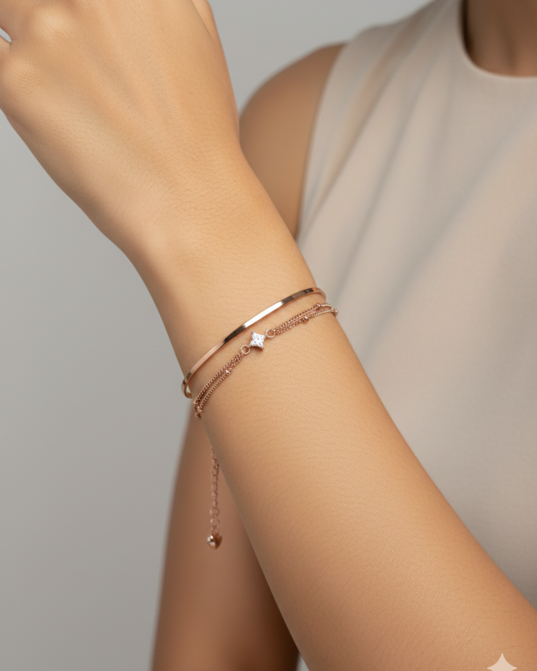 Rose Gold Aurora Curve Bracelet
