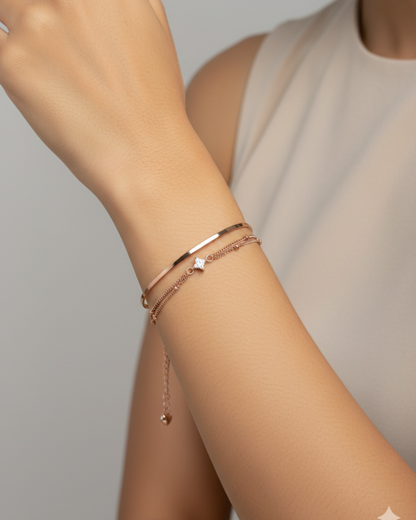 Rose Gold Aurora Curve Bracelet
