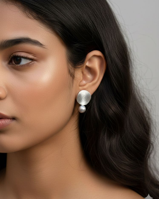 Lunar Textured Stud Earrings