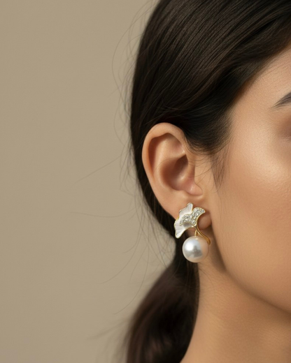 Ivory Bloom Pearl Earrings