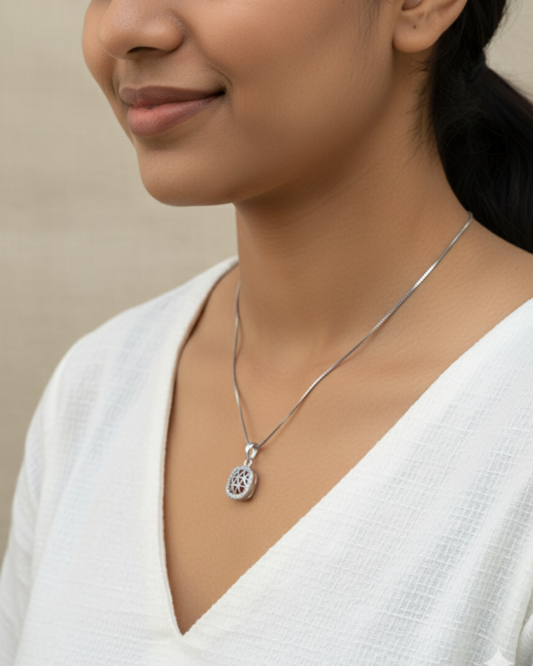 Crimson Grid Necklace