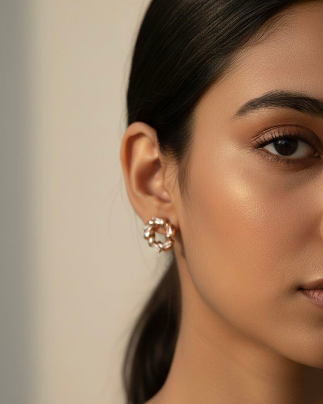 Rosé Link Knot Earrings