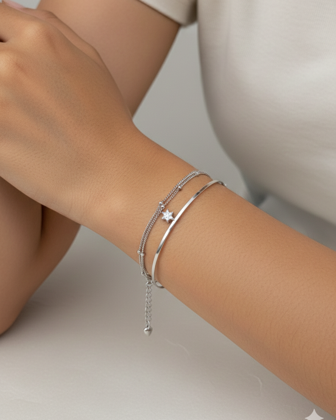 Silver Aurora Curve Bracelet