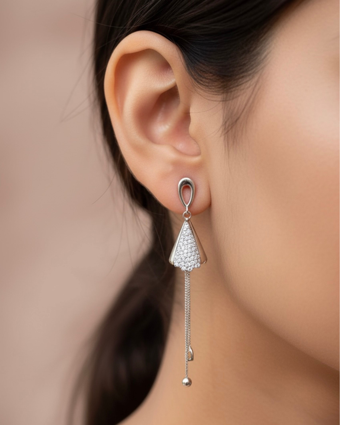 Crystal Drop Chain Earrings