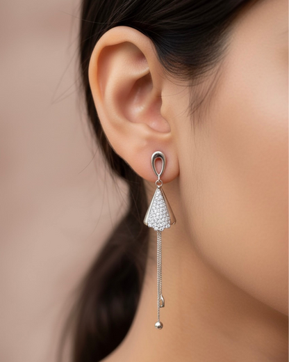 Crystal Drop Chain Earrings