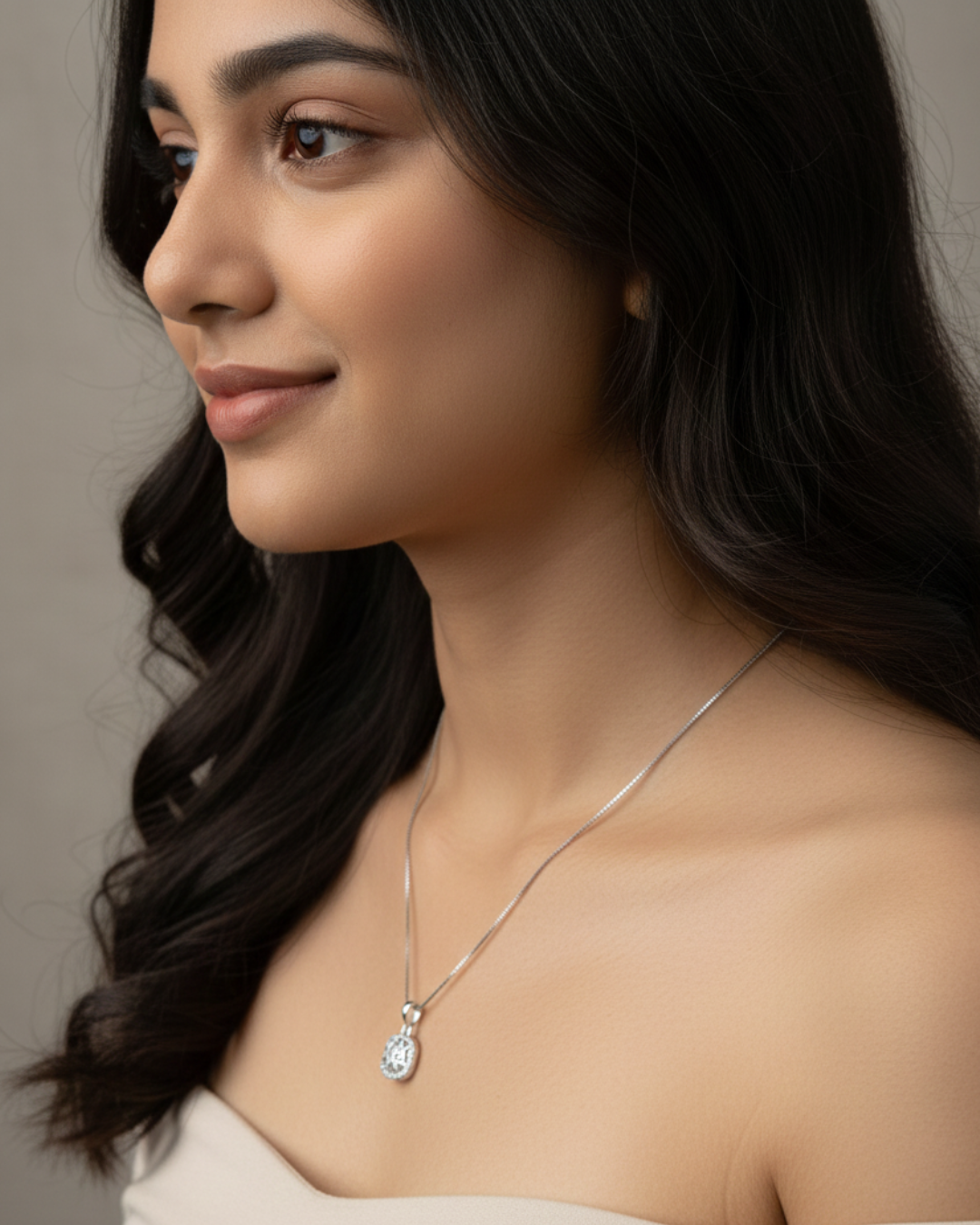 Silver Grid Necklace