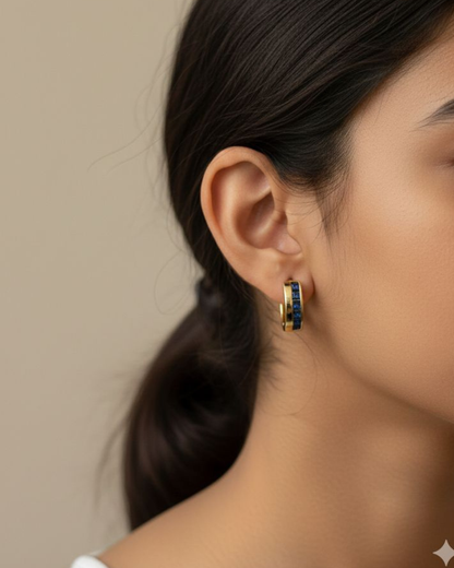 Blue Enamel Hoops