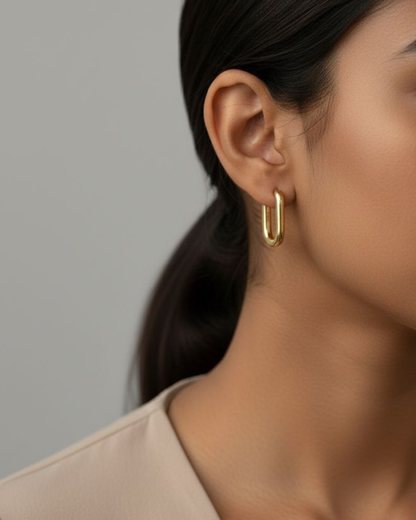 Gold Link Hoops
