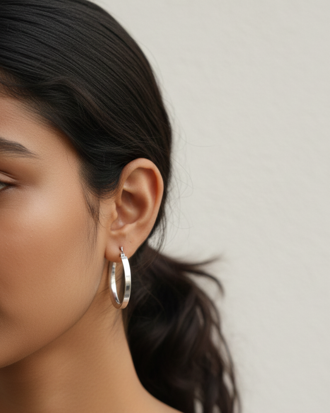 Medium Classic Silver Hoops