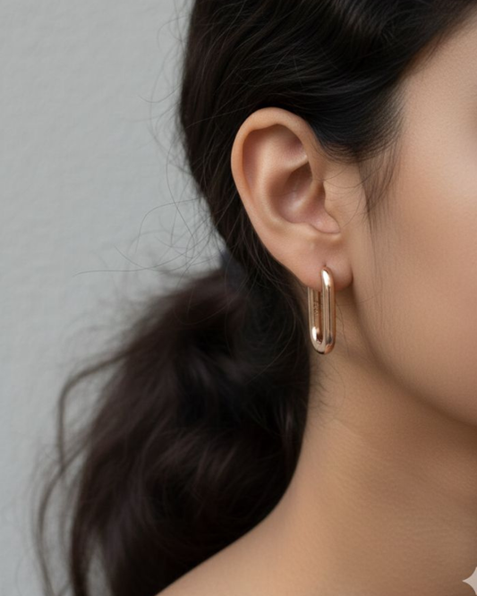 Rose gold Link Hoops