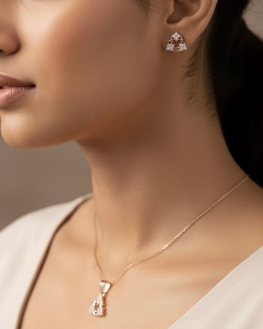 Floral Cluster Pendant Set