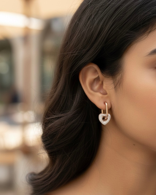 Heart-Lock Minimal Earrings