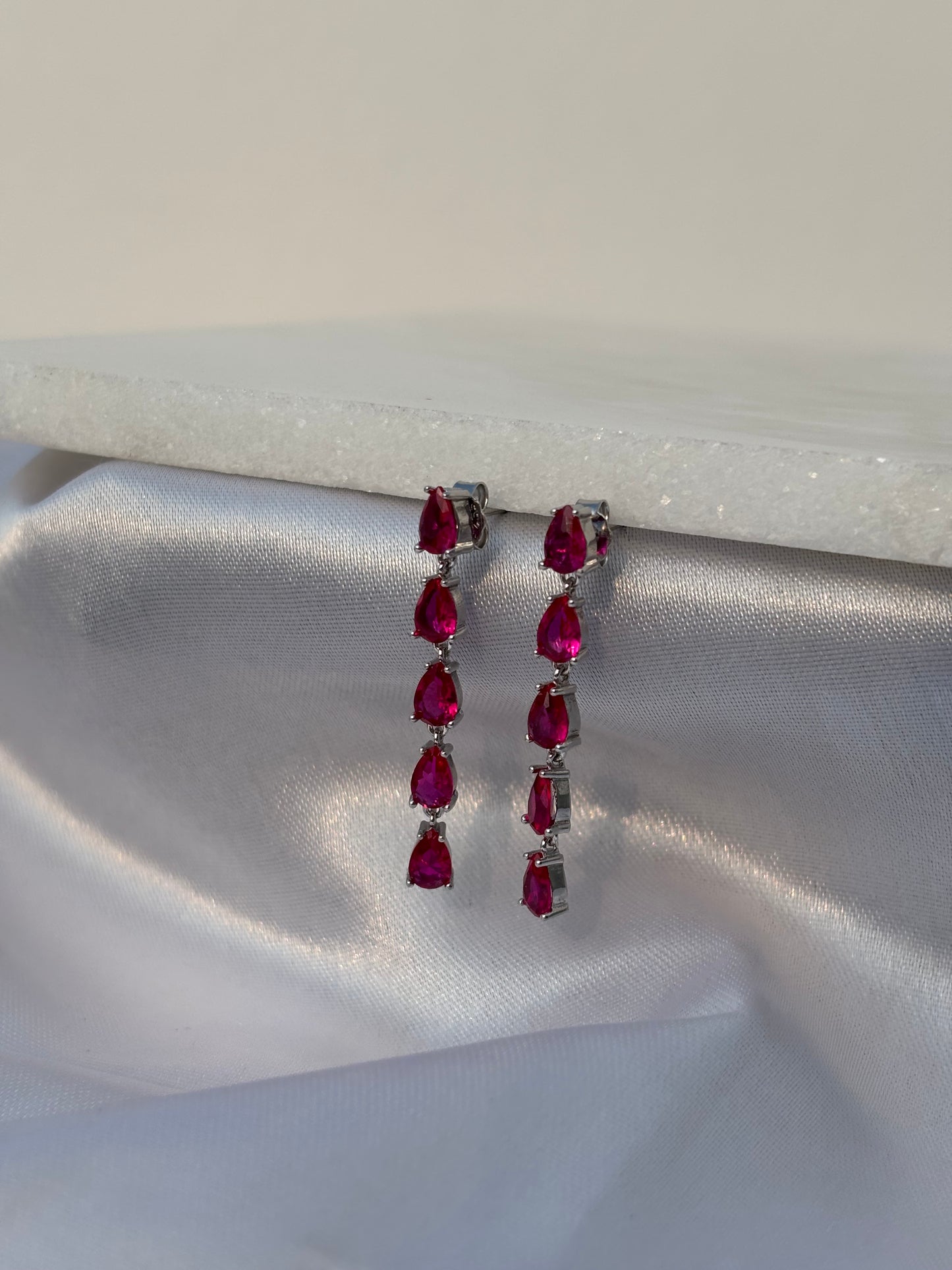 Red Drop Dangle Earrings