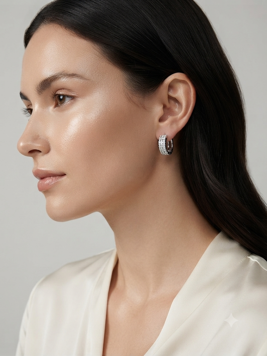 Pavé Cuff Huggie Earrings