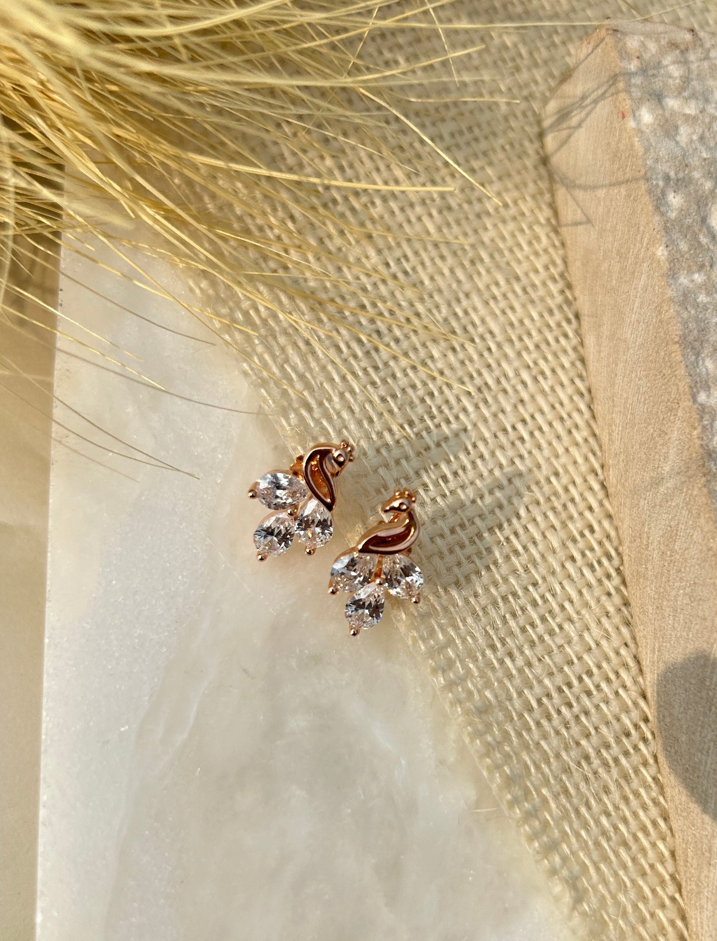 Curved Crystal Stud Earrings