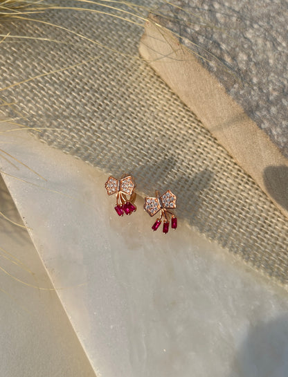 Bow Drop Stud Earrings