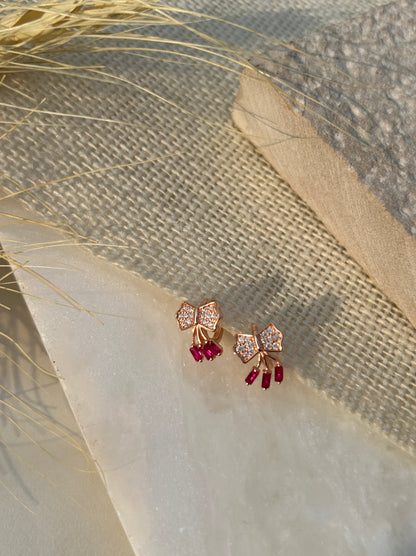 Bow Drop Stud Earrings