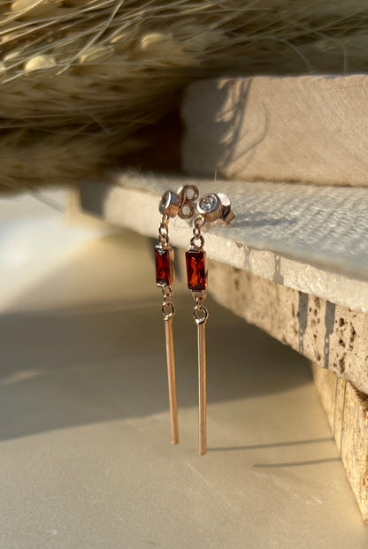 Linear Drop Stud Earrings