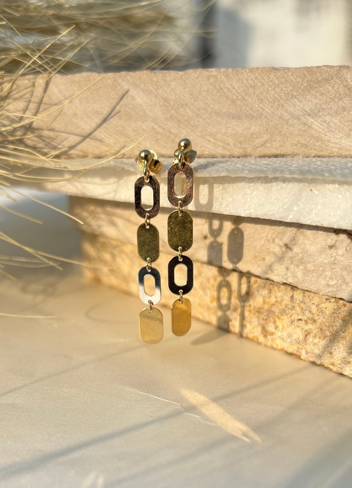 Linked Gold Drop Earrings