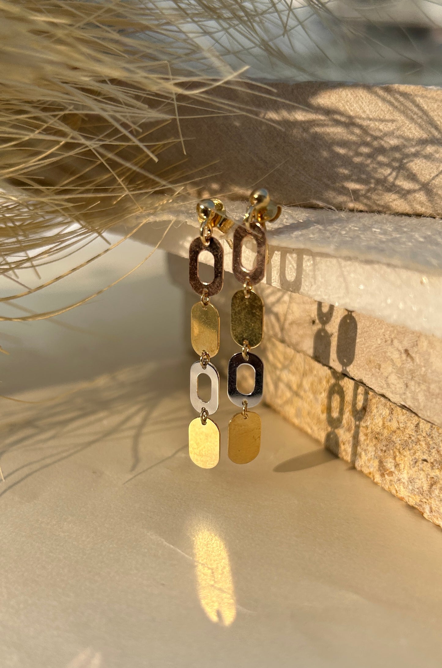 Linked Gold Drop Earrings