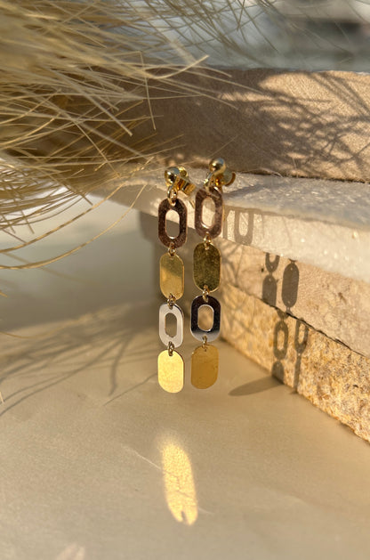 Linked Gold Drop Earrings