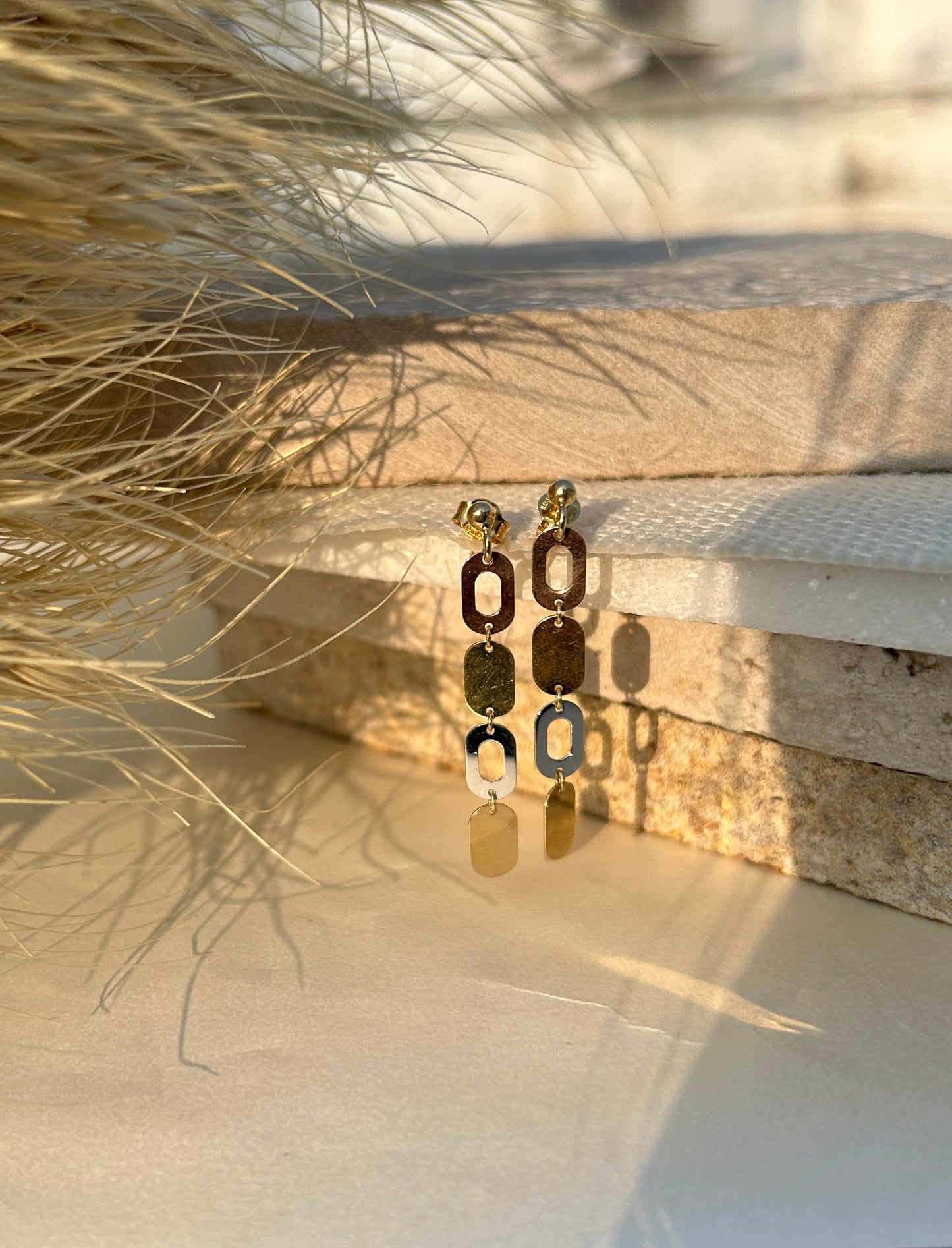 Linked Gold Drop Earrings