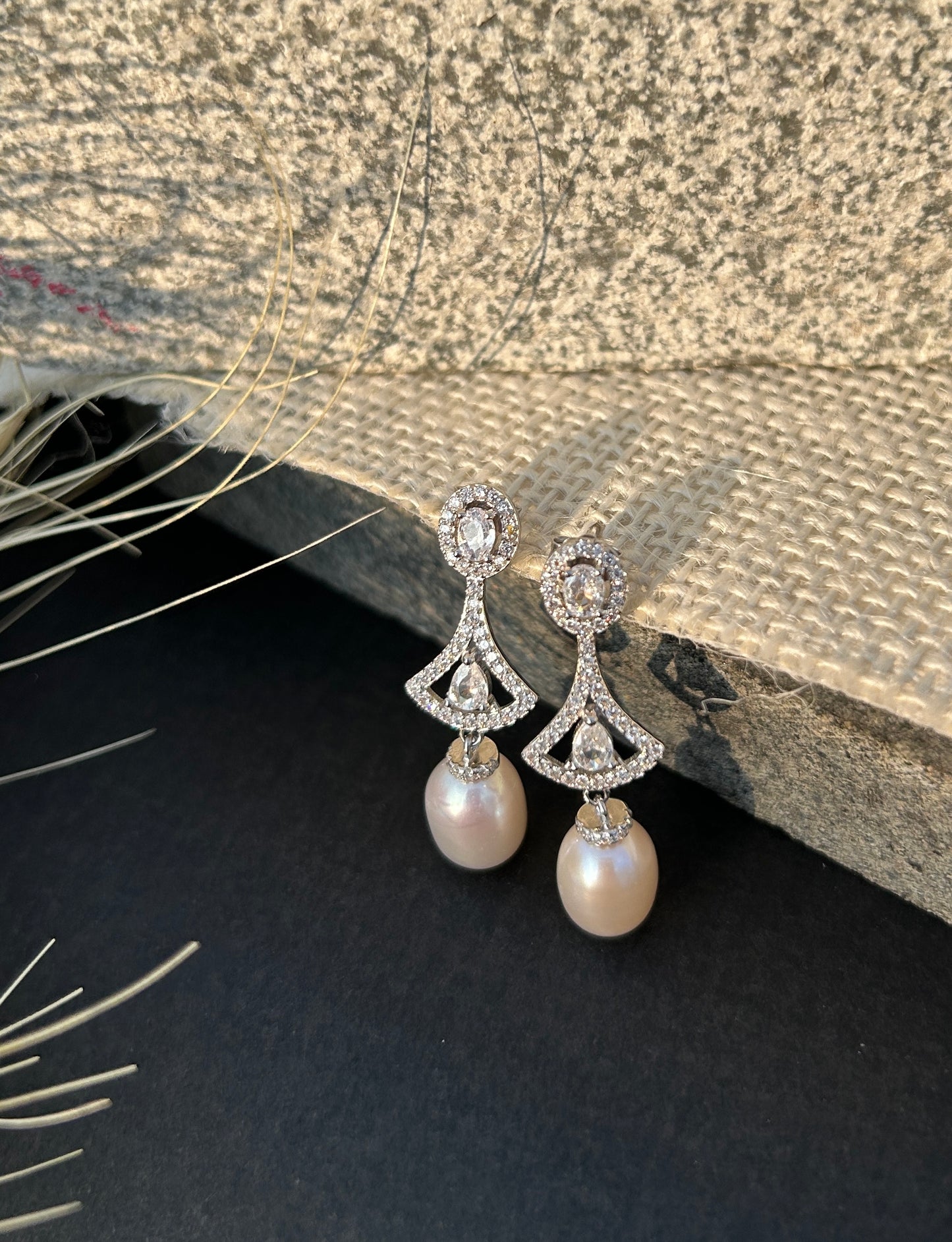 Crystal Pearl Drop Earrings