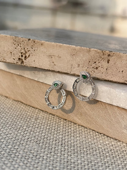 Green Stone Stud Earrings