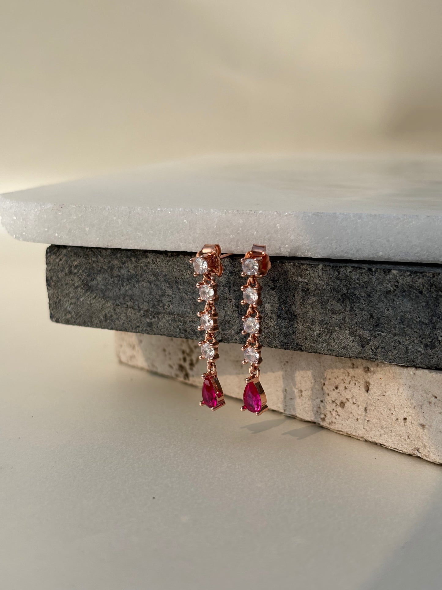 Pink Drop Dangle Earrings